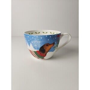 PORTOBELLO BY DESIGN Christmas Dachshund Dog Mug Cup Bone China